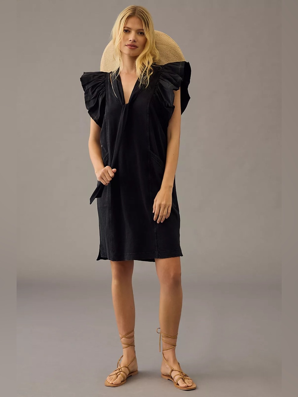 Anthropologie Daily Practice Malibu Creek Mini Dress Black Size XS
